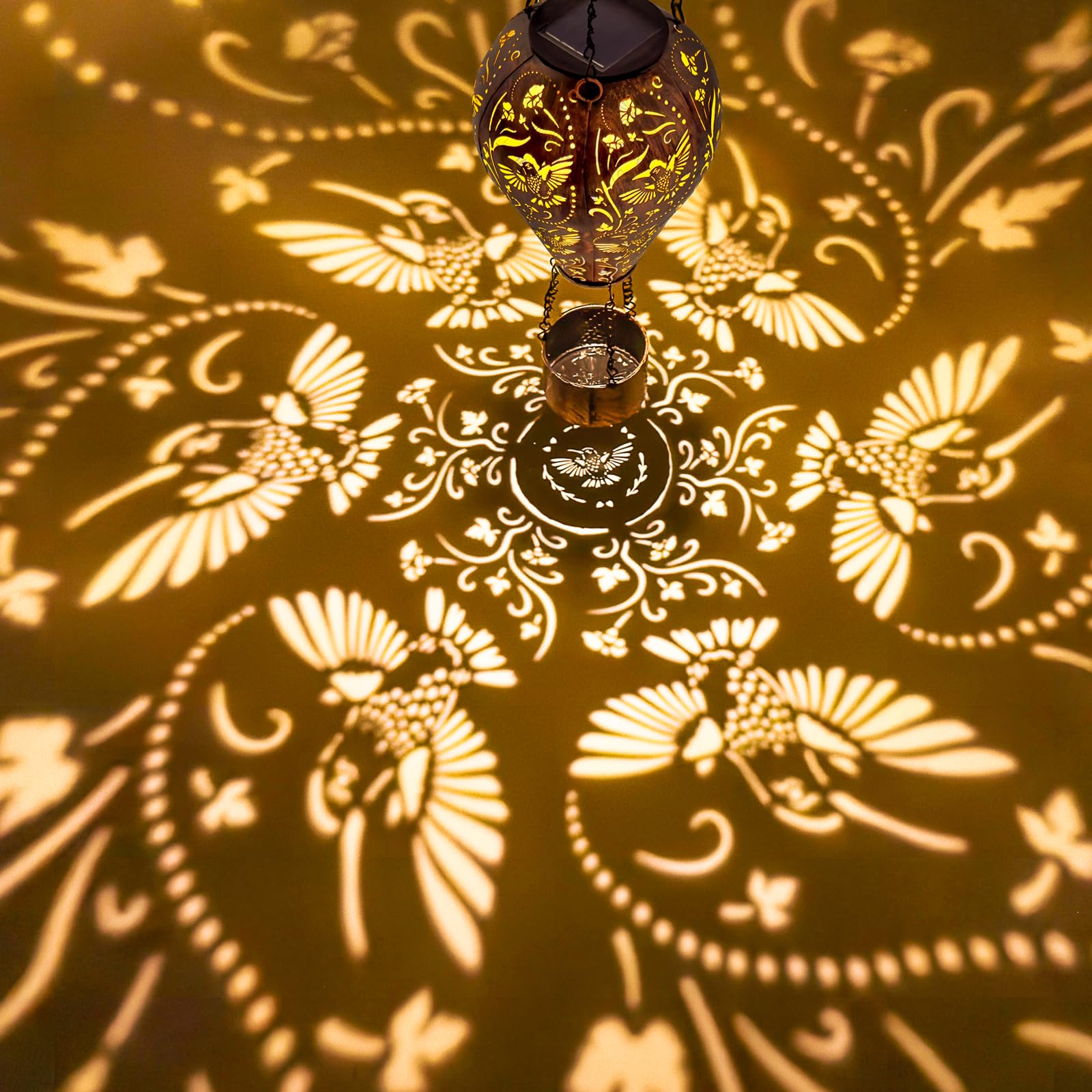 Photo 1 of Hummingbird Decor Hot Air Balloon Solar Lantern – Outdoor Decorative Hanging Light for Garden Yard Patio Porch Lawn and Pathway – Unique Housewarming, Birthday Gift for Women Mom Grandma