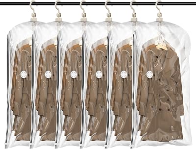 TAILI Hanging Vacuum Storage Bags 6 Jumbo 135x70x38 cm Wardrobe Organizer