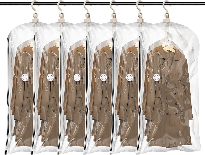 TAILI Hanging Vacuum Storage Bags 6 Jumbo 135x70x38 cm Wardrobe Organizer