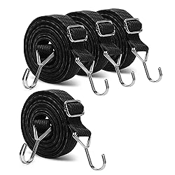 MILLAY 80inch Adjustable Bungee Cords with Hooks, 4