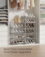 SONGMICS 10-Tier Metal Shoe Rack Storage Organiser Grey 30 x 45 x 174 cm view 8