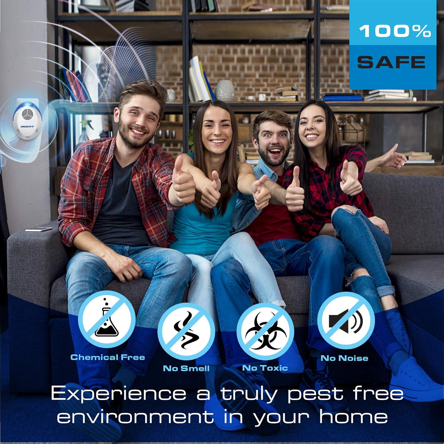 INOVIT Ultrasonic Pest Repeller 6 Pack, Pest Repellent Plug in Indoor [2020 Newest] Pest Control, for Mice, Spiders, Roaches, Rats, Mosquitoes, and More Incest Safe for Humans and Pets: Health & Personal Care