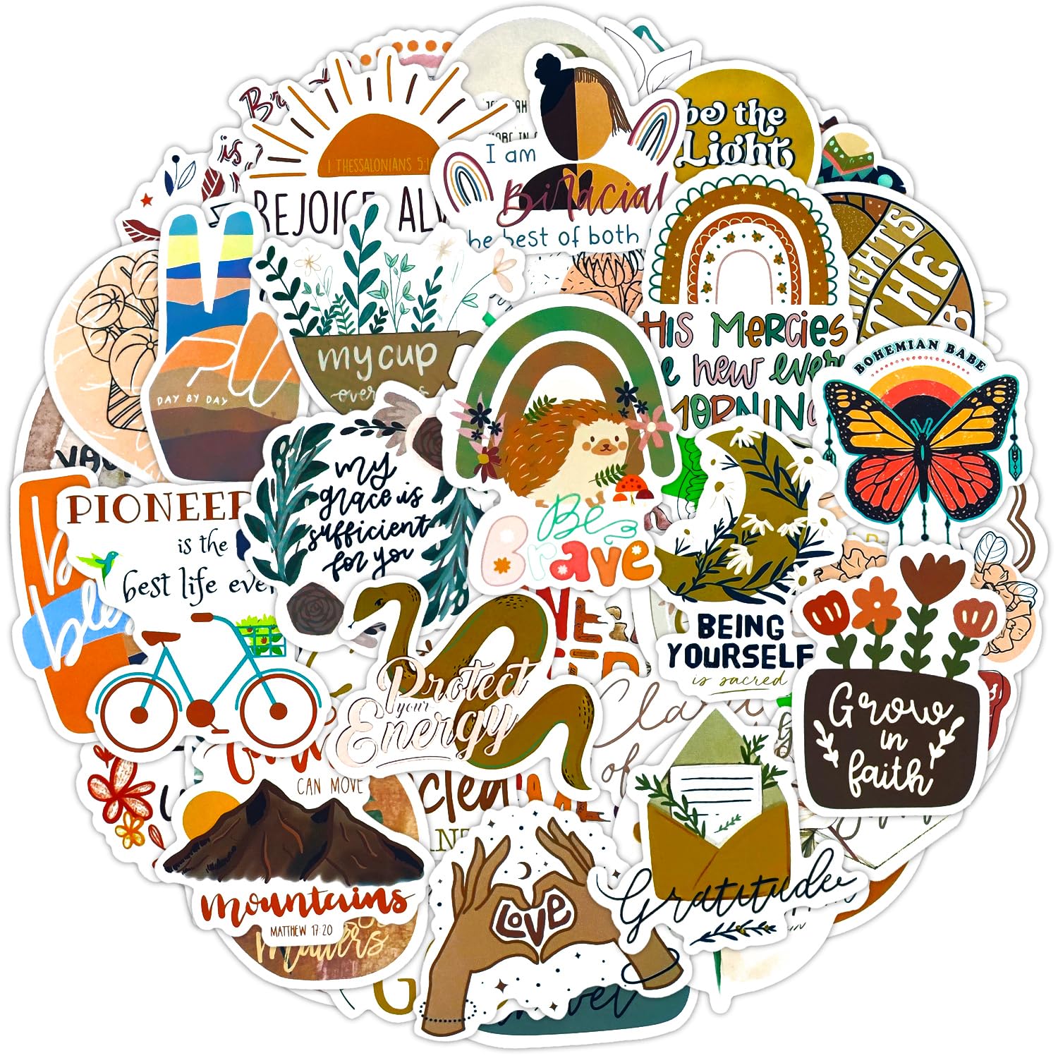 Vintage Motivational Stickers 100 Pcs Positive Affirmation Inspirational Quotes Sticker Pack, Waterproof Vinyl Stickers for Laptop Scapbooking Journall Skateboard Water Bottle Suitcase Phone Diary etc — image 1