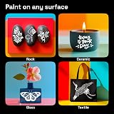 ARTISTRO 2 White Acrylic Paint Pens Dual Tip Brush Fine for Fabric Rock view 3