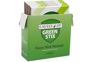 BARBERUPP Styptic Stick Shave Accessories (Green Stix, 3 Pack) Stops Bleeding For Razor Nicks For Men & Women - Sanitary and Great For Barbers or Personal