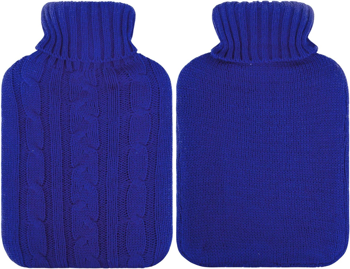 Attmu Classic Rubber Transparent Hot Water Bottle 2 Liter with Knit Cover - Blue: Health & Personal Care
