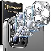 UniqueMe 3 Packs Compatible for iPhone 14 Pro Max/iPhone 14 Pro Camera Lens Protector Acrylic [Not Glass],[Case Friendly][Scratch-Resistant][Night Shooting Mode]-Glitter Black