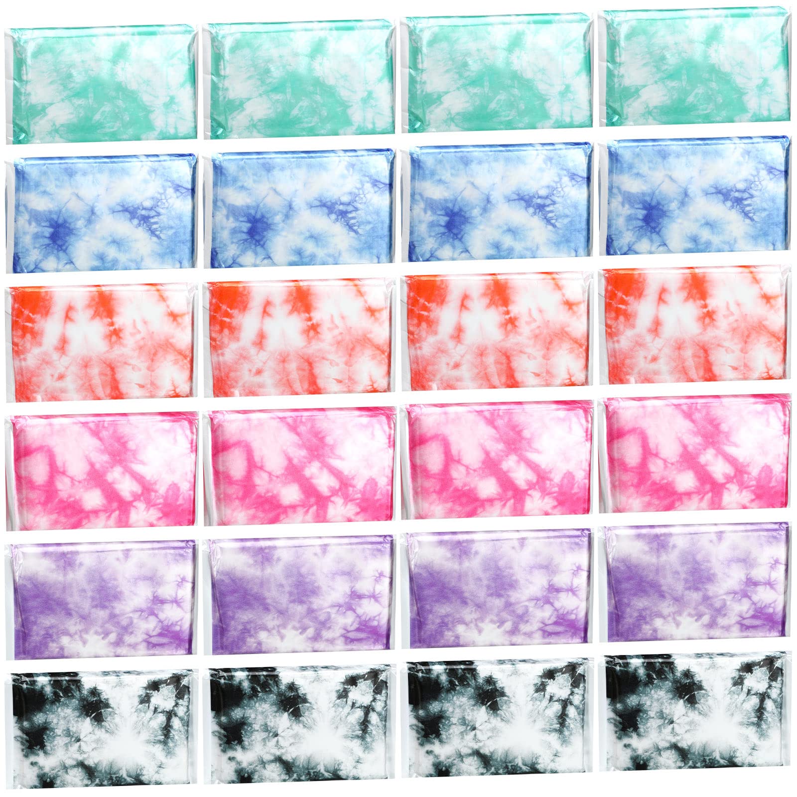 Photo 1 of 24 Packs Travel Size Tissue Pocket Slim Pack Facial 3 Ply Wallet Size Pocket Tissues for Travel Wedding Party Favors, 6 Styles(Tie Dye)