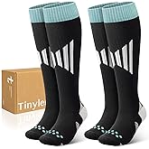 TINYLEMON Wide Calf Compression Socks for Women & Men 15-20 mmHg Cushioned Sole Knee High Support Socks for Long Hours & Daily Wear