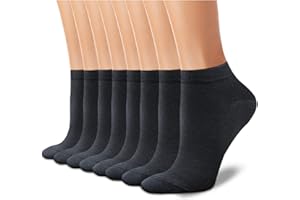 CHARMKING 8 Pairs Ankle Socks for Women Non Slip Cotton Socks No Show Socks Classic Low Cut Casual Socks