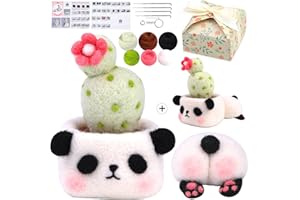 Pnytty Needle Felting Kit, Animal Felting Kit for Beginner Adults Include Felting Supplies and Video Tutorials for Felting Starters DIY Crafts, Home Decor and Gifts -Panda