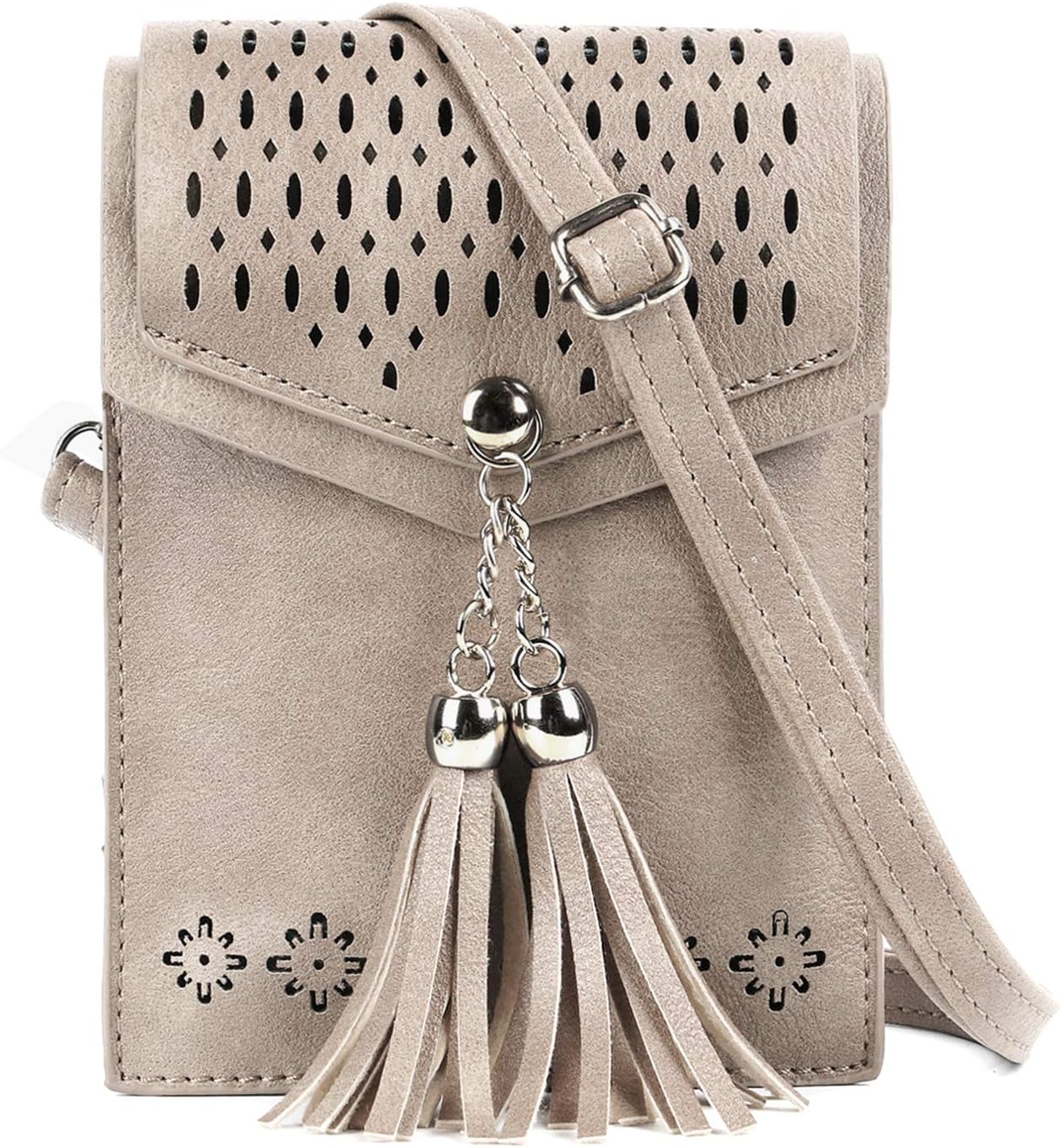 seOSTO Womens Small Crossbody Bag, Tassel Cell Phone Purse Holder Wallet