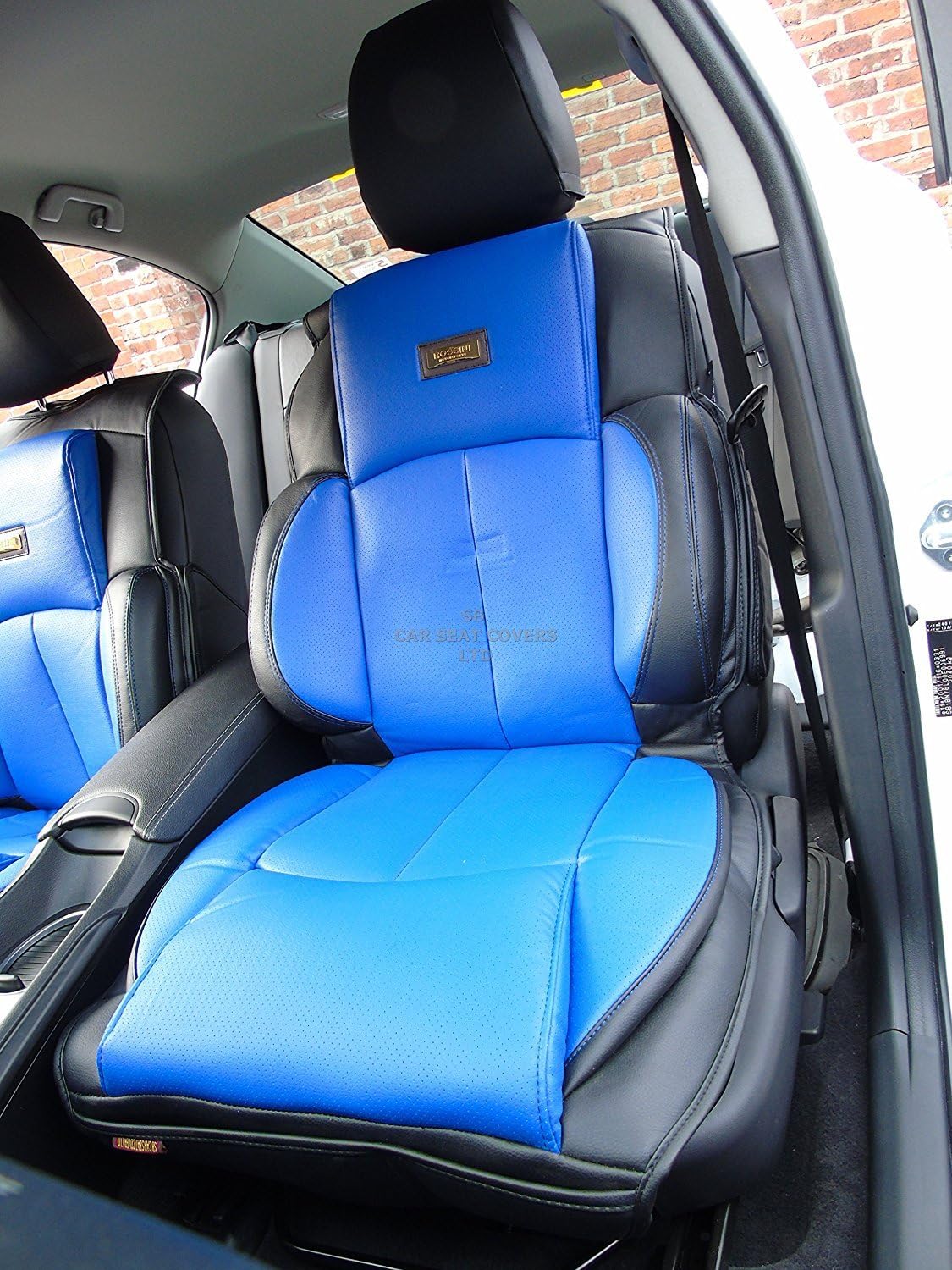i - TO FIT A MITSUBISHI PAJERO, CAR YS02 BLUE / BLACK, BACK SUPPORT CUSHION SEAT COVERS