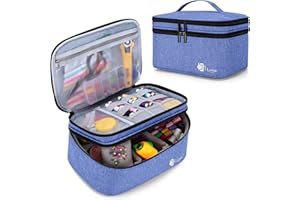 Luxja Double-layer Sewing Accessories Organizer, Sewing Supplies Organizer for Needles, Thread, Scissors, Measuring Tape and 