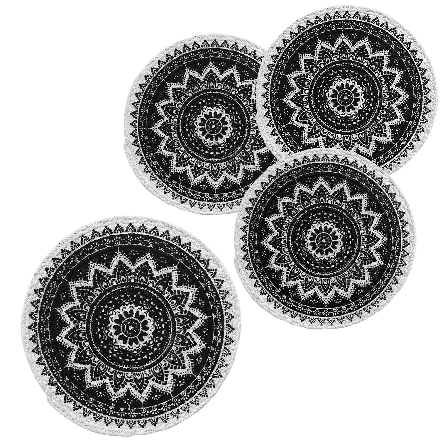 Buy HomeStorie Decorative Round Table Mats for Centre Table Circle Cotton Placemats for Coffee