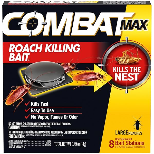 COMBAT MAX LARGE ROACH KILLING BAIT, 8 COUNT...