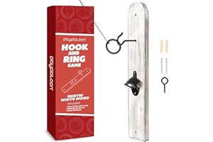 Play Platoon Hook and Ring Toss Bar Game for Adults - Wood Toss Ring Game for Adults - Perfect Home, Basements, & Bar Gifts