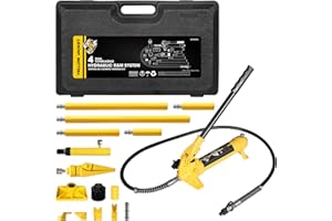 YELLOW JACKET 4 ton Porta Power Kit Hydraulic Ram Jack Pusher Puller Auto Body Frame Repair Tool with Blow Mold Carrying Storage Case for Car Repair,Truck,Farm