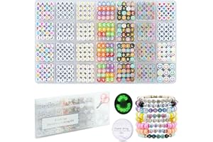 FZIIVQU 1400 Pcs Letter Beads Kit, 28 Styles White Acrylic Alphabet Beads Letter Beads for Jewelry Making wiht Number Beads Heart Beads Friendship Bracelet Kit