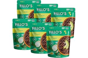 Fillo's Cuban Black Beans - Ready to Eat Beans, Gluten-Free, Preservative-Free, Microwavable Meals, Non-GMO, Plant Protein, Vegan Beans, 10 oz Pk of 6