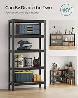 SONGMICS 2-Tier Shelving Units 30x75x150 cm Rustic Brown Black GLR030B02 view 6