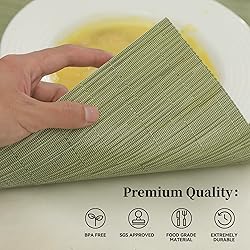 Leetaltree Pea Green Placemats Set of 6 - Heat