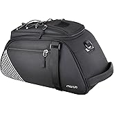 MOSISO Bike Rack Bag with Rain Cover, 8L Waterproof Bike Rear Bags Bicycle Trunk Bag Convertible to Backpack, Bicycle Storage Cycling Luggage Pouch with Shoulder Strap for Road Mountain Cycling, Black