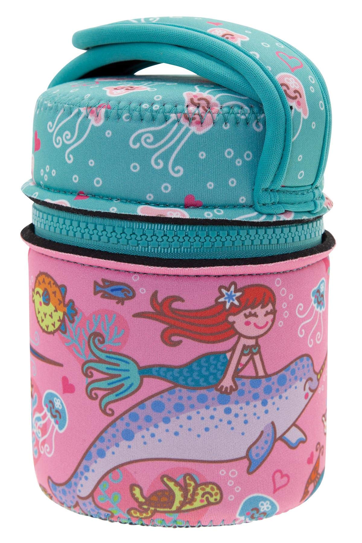 Laken Unisex Youth Thermal Container Stainless Steel Thermal Food Container 0.5 Litres with Colourful Cover Loop for Attaching, Sirenas Pink, 0.5 L