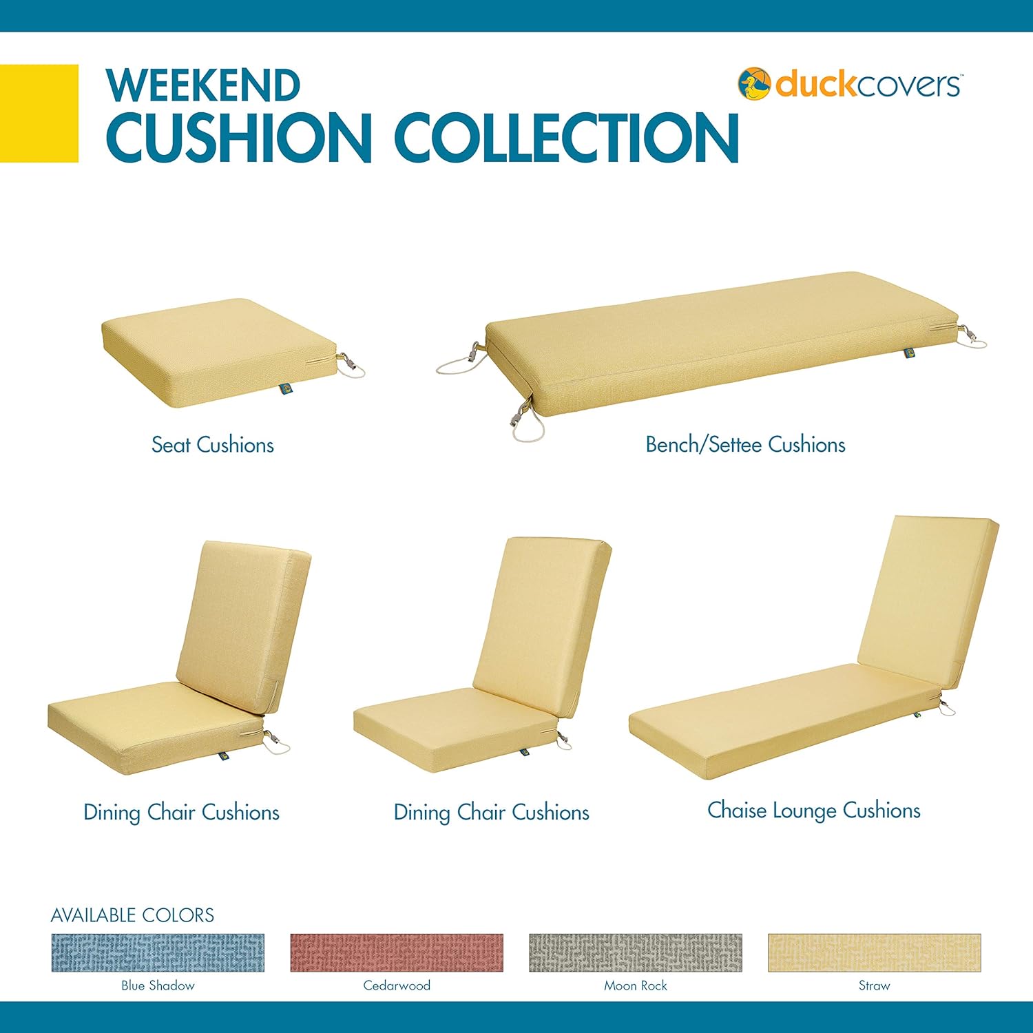 Duck Covers Weekend Water-Resistant 80 x 26 x 3 Inch Outdoor Chaise Cushion, Straw : Garden & Outdoor
