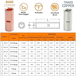 380PCS Non Insulated Butt Connectors Kits,Pure