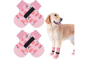 SCENEREAL Anti Slip Dog Socks for Hot/Cold Pavement, Double Sides Dog Boots & Paw Protectors to Prevent Licking Paws, Non Slip Anti Twist Small Medium Large Senior Dogs Socks for Hardwood Floors, Pink