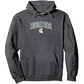 Michigan State Spartans Arch Over Dark Heather Pullover Hoodie