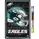 NFL Philadelphia Eagles - Neon Helmet 23 Wall Poster, 34L" x 22.4W", Poster & Clip Bundle