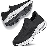 YHOON Womens Sock Shoes Non Slip Walking Tennis Running Shoes Air Cushion Breathable Workout Nurse Lightweight Gym Sneakers Zapatos para Mujer Black Size Size 7.5