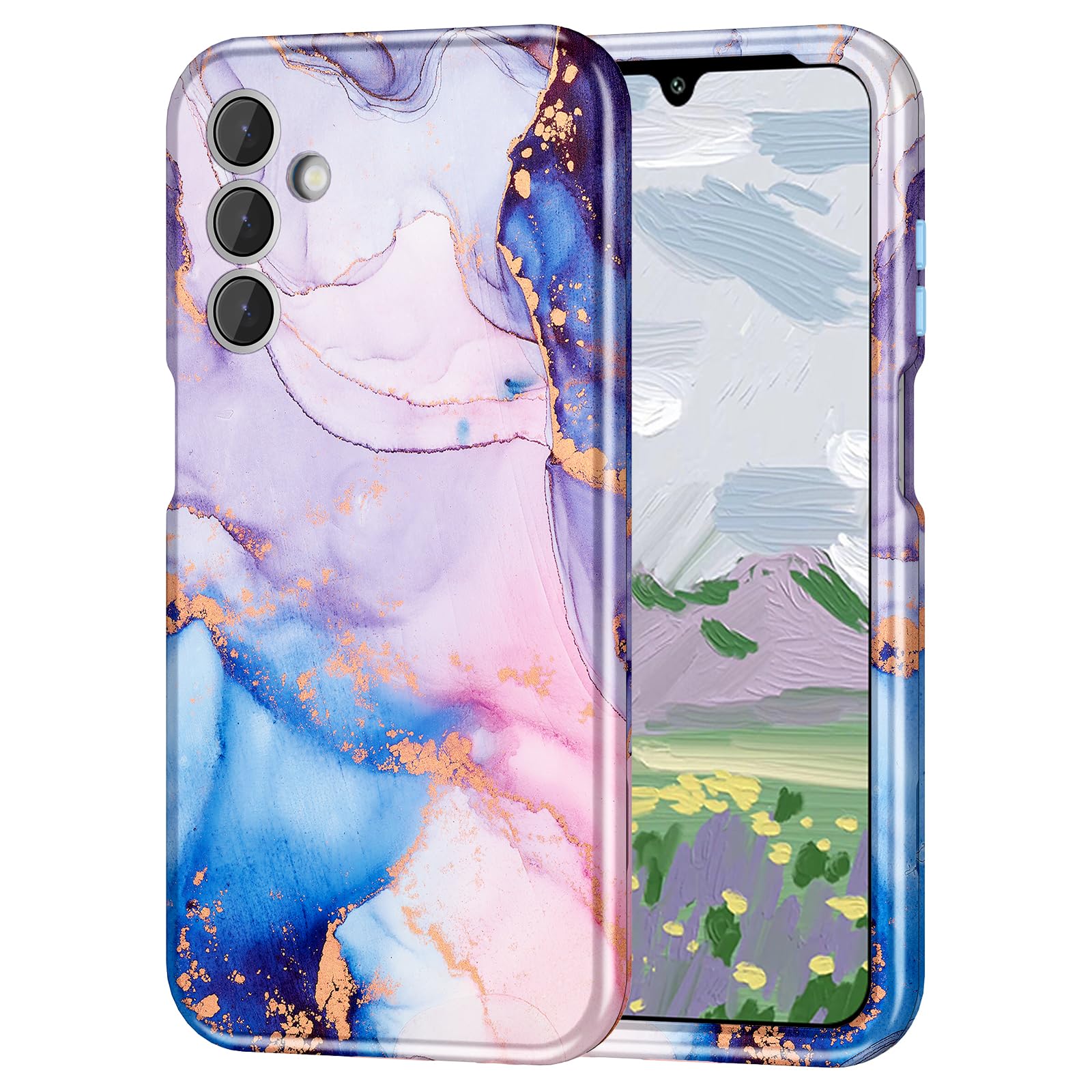 Hekodonk for Galaxy A15 5G Case,Heavy Duty Full Body Shockproof Protection 3 in 1 Hybrid Hard PC Soft Rubber Rugged Drop Protective Slim Women Phone Case for Galaxy A15,Sapphire Blue