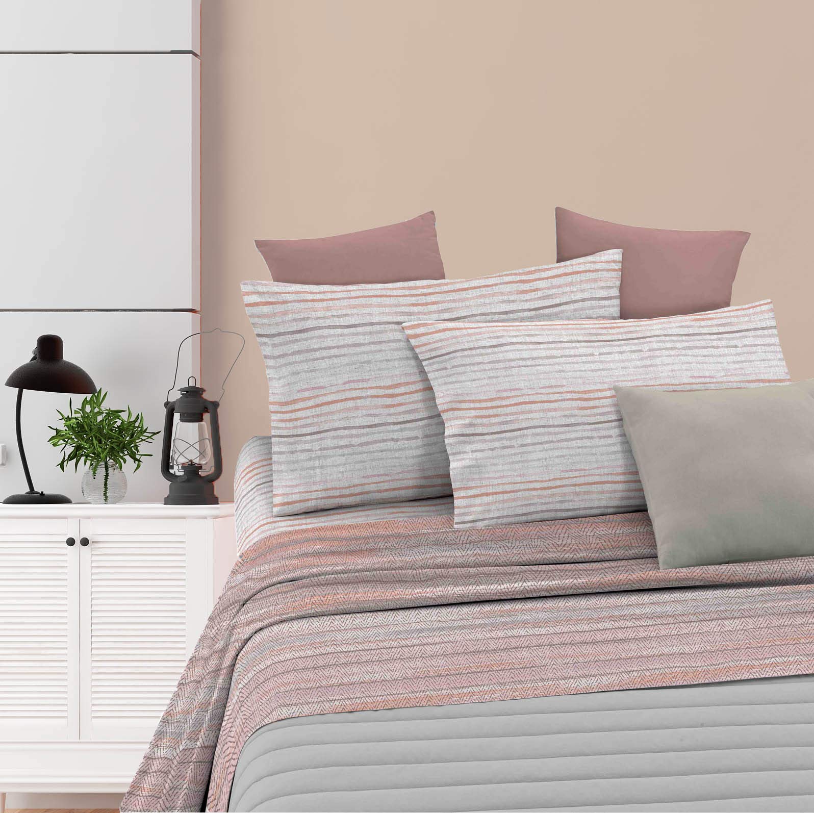 Italian Bed Linen Bed Linen Set Athena, Cotton, Medina Rosa, 2 Places