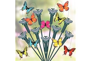Rossesay 9 Pcs Solar Flying Moving Fluttering Waterproof Garden Stakes Decorations for Home Yard Pathway Garden Landscape Christmas Outdoor Indoor Centerpieces Gift Decorations (Butterfly)