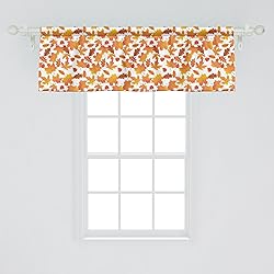 Ambesonne Burnt Orange Window Valance Pack of