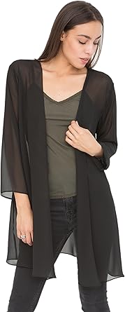 longline chiffon cardigan