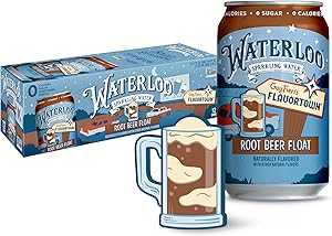 Waterloo Sparkling Water, Root Beer Float Naturally Flavored, 12 Fl Oz Cans (Pack of 12) – Zero Calories and Zero Sugar or Sw