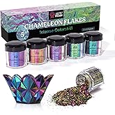 LET'S RESIN Chameleon Flakes, Resin Supplies -Intense Color Shift Pigment Powder for Resin Molds/Tumblers, Chrome Powder Pigment for Christmas Nail Art/Paint/Soap Making