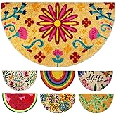LUA VIKA Coir Doormat, 16''x27.5'', Flowery, Outdoor/Indoor, Funny Welcome Mat for Home Entrance