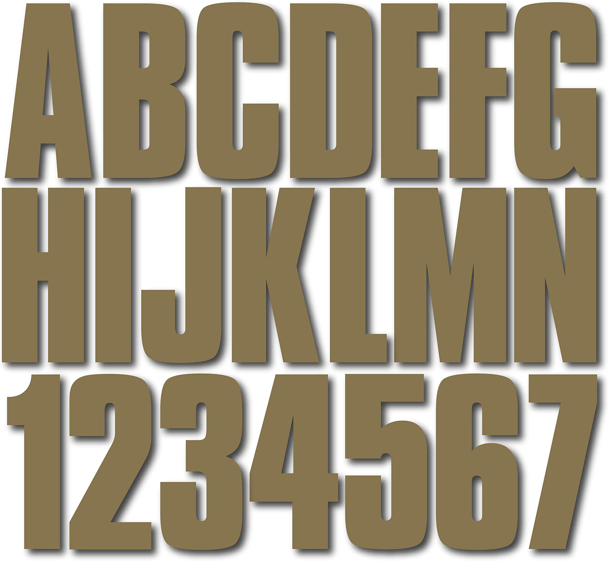 StiffieUniline Metallic Gold 3" ID Kit Alpha-Numeric Registration Identification Numbers Stickers Decals for Boats & Personal Watercraft