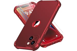 ORETECH for iPhone 14 Case, with [2 x Screen Protectors] [15 Ft Military Grade Drop Test] [Camera Protection] 360° Shockproof Slim Thin Phone Case for iPhone 14 Cover 6.1" - Red