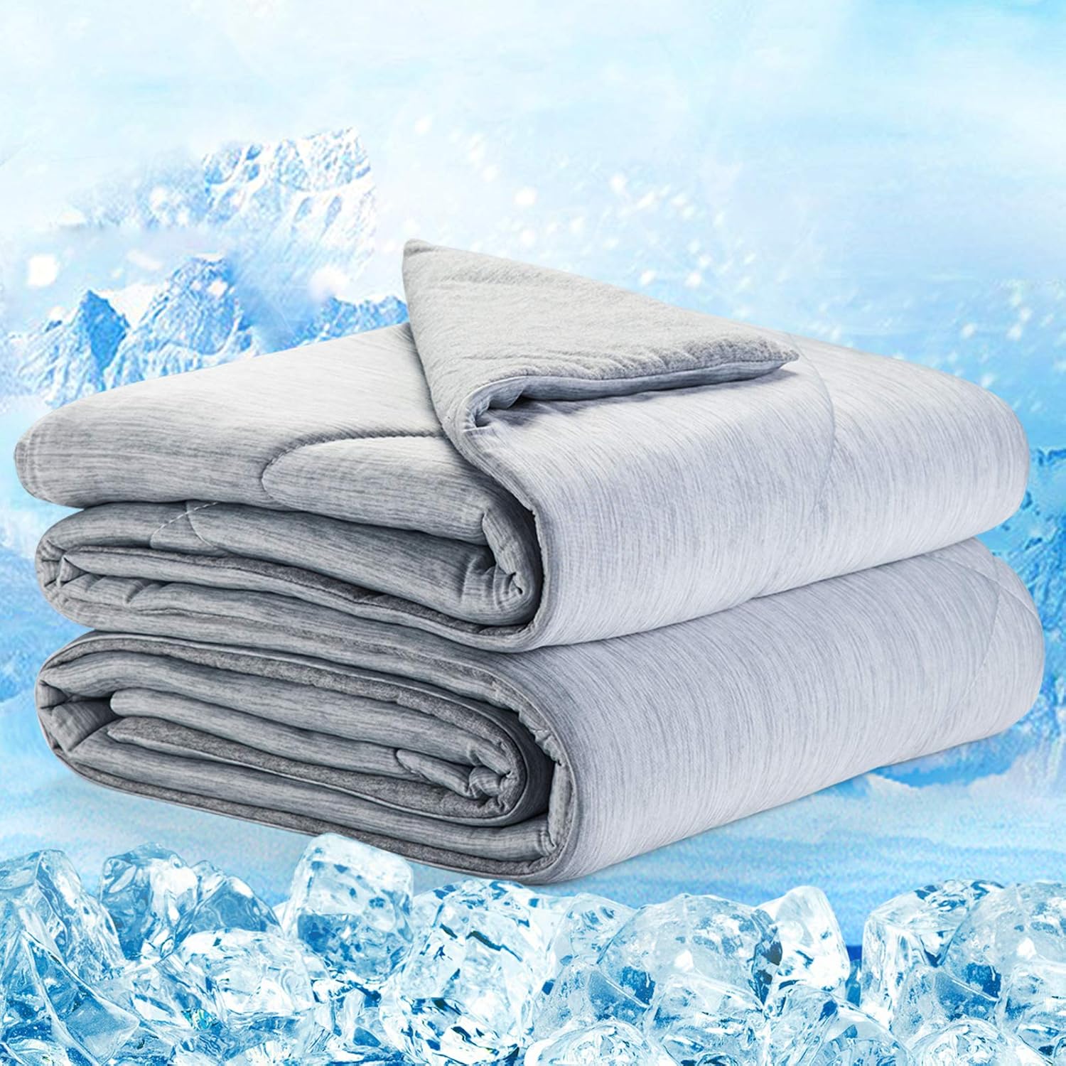 Elegear Cooling Quilt for Night Sweats Q-Max 0.5 Arc-Chill 3.0 Summer Cool Fiber Blanket for Hot Sleeper Sofa and Adult