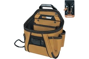 MELOTOUGH Belt Clip Tool Pouch Tool Belt Pouches Utility Tool Organizer Pouch with Hammer Holder for Electrician,Carpenter,Co