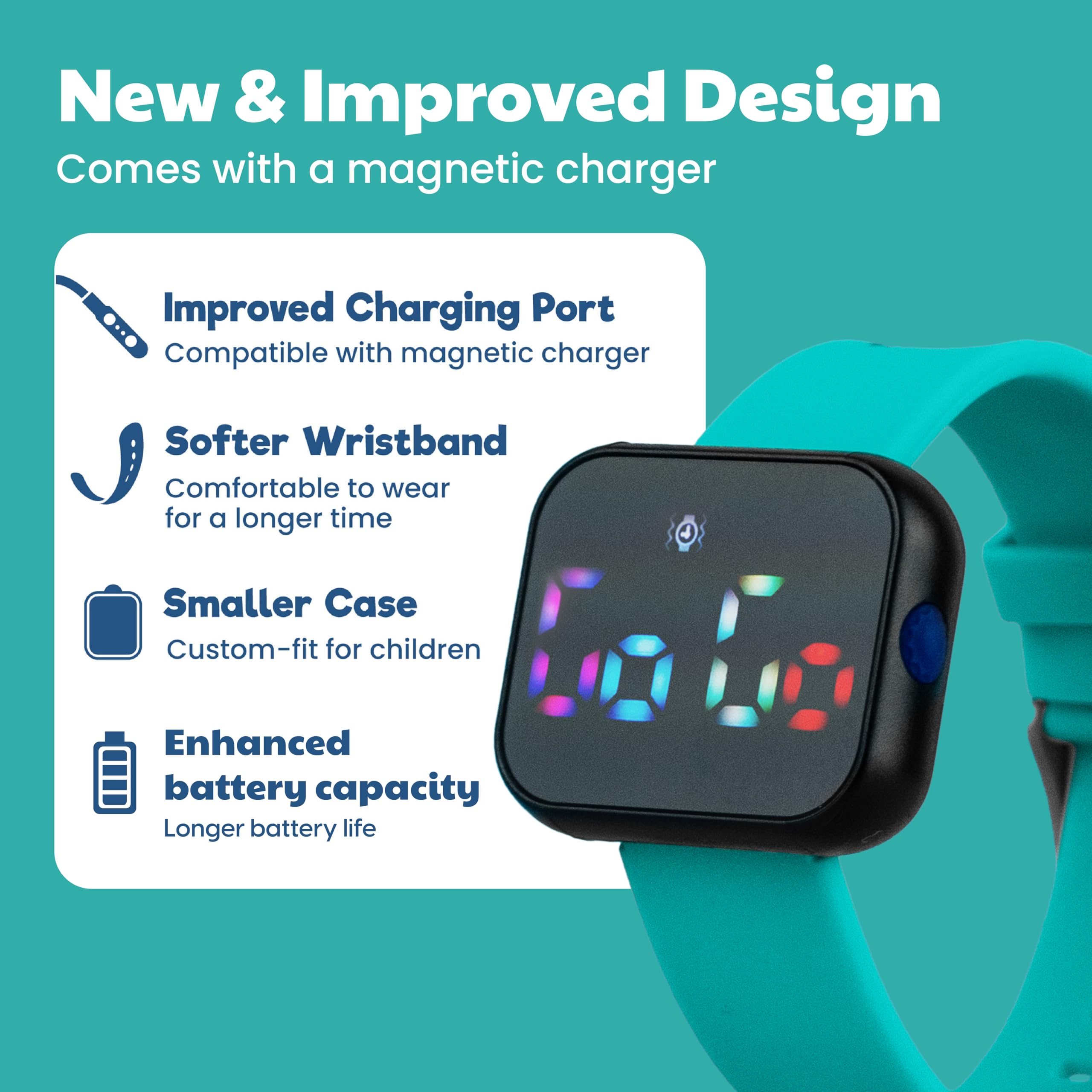 Potty Training Watch for Kids V2 – A Water Resistant Potty Reminder Device for Boys & Girls to Train Your Toddler with Fun/Musical & Vibration Interval Reminder with Potty Training eBook (Turquoise)