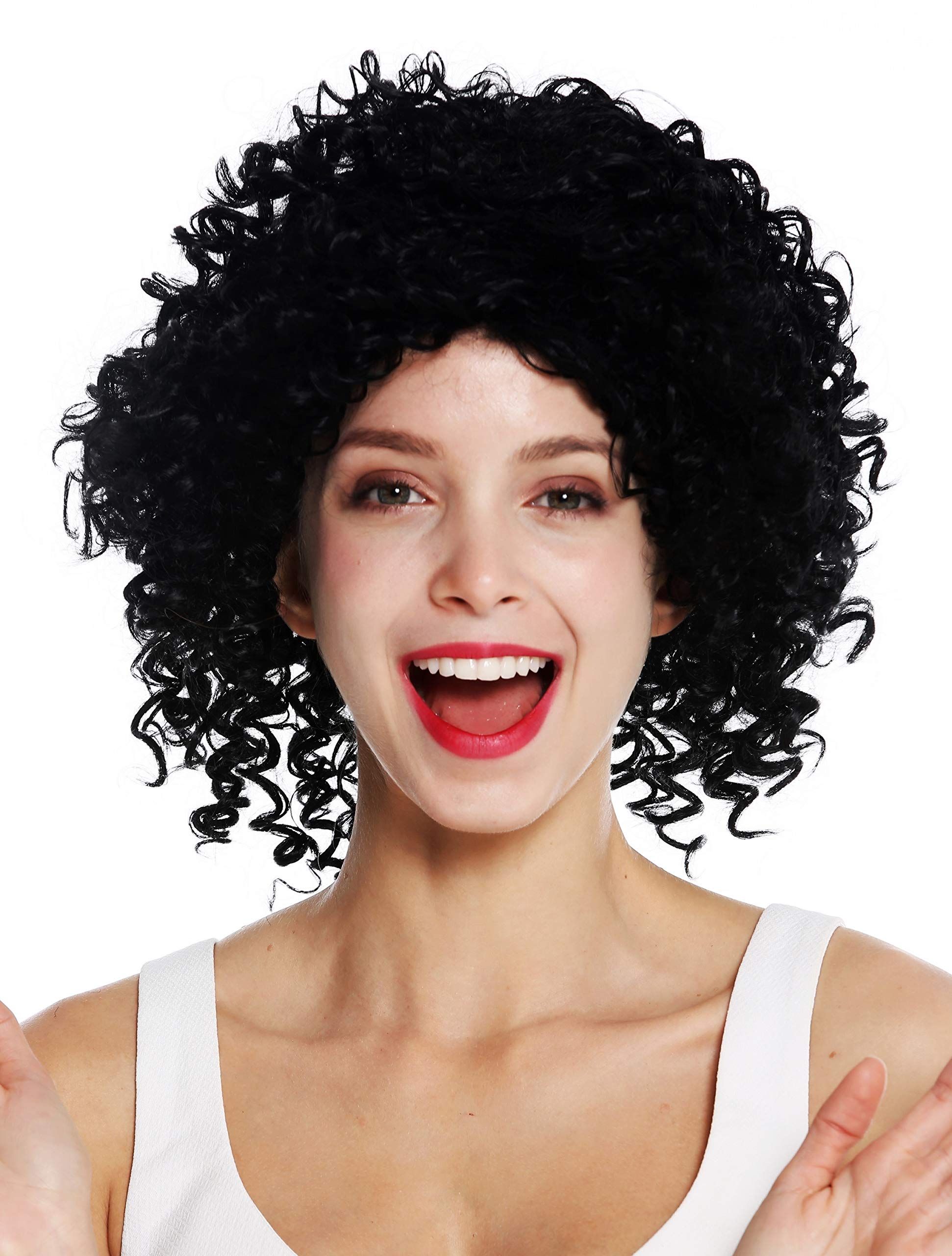WIG ME UP - VIVI-1 women's quality wig short shoulder length voluminous frizzy very curly black