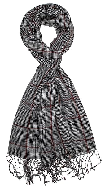 Lorenzo Cana Luxus Herren Schal Schaltuch 50% Kaschmir 50% Wolle Tuch Herrenschal kariert Herrentuch Grau 7846711