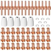 60PCS PT31 Plasma Cutter Consumables for CUT-40 CUT-50 PT-31 Torch Tips | Precision Performance Nozzles, Electrodes &amp; Tips for CT-312 JG-40 and LG-40, Ideal for DIY &amp; Professional Work, Gifts for Men